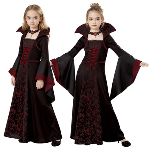 Axingqiwu Déguisement de Vampire d'Halloween Fille, Robe...
