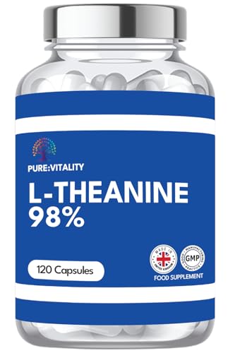 Pure L-Theanine 98% | Natural Green Tea Extract | 120 Capsules x 400mg - UK GMP Certified Manufacturer