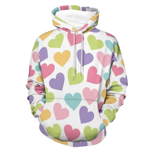 Pull pour homme femme ample contre le froid sweat à capuche Couleur Amour douillet
