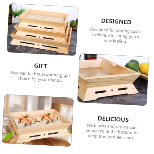 Plato de sushi de plástico beige estilo japonés miniatura 7