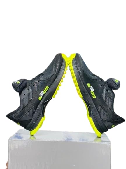 SS 33 Sports Cricket Shoes Black & Yellow Rubber Stud Outsole | Breathable Mesh Upper, Ankle Support, Lace-Up Closure, Colour Block Design, Lightweight Construction (UK Footwear Size System, Adult, Men, Numeric, Medium, 7)-image-10