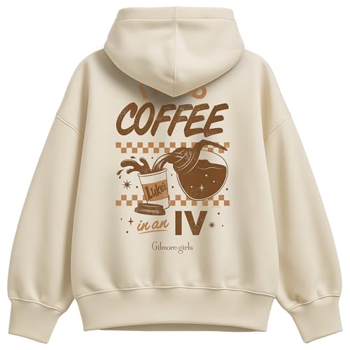 HYBRID APPAREL Gilmore Girls - Lukes Coffee In An IV - Oversized Fleece Hoodie Sweatshirt - Size Large