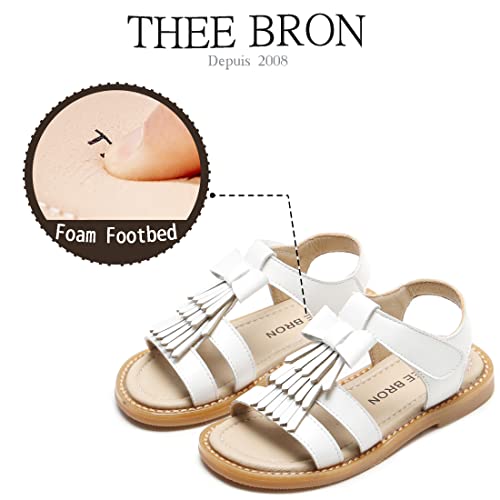 Image of THEE BRON White Flower Girl Wedding Princess Sandals Toddler /Little Girl(2108,White /7M)