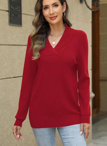 Image of JOCAFIYE Sweaters for Women Casual Long Sleeve V Neck Lightweight Hollow Out Pullover Sweater Tops