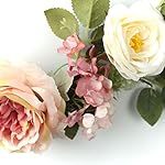 2Pcs Artificial Peony Flower Swag 16in Decorative Swag with Eucalyptus Leaves Silk Floral Swag Wedding Arch Flowers for Ceremony Home Wall Door Decor - Image 5