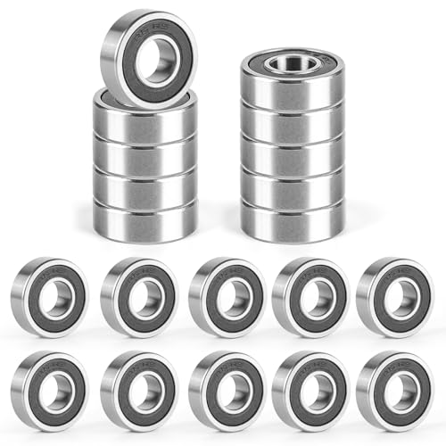 Donepart Bearing 20-Pack R6-2rs, 1/4 x 5/8 x 0.196 inch Ball Bearings, Double Sealed | Perfect for Motors, Machinery, & DIY (10-Pack) | Durable, Quiet, Precision Fit for Long-Lasting Performance