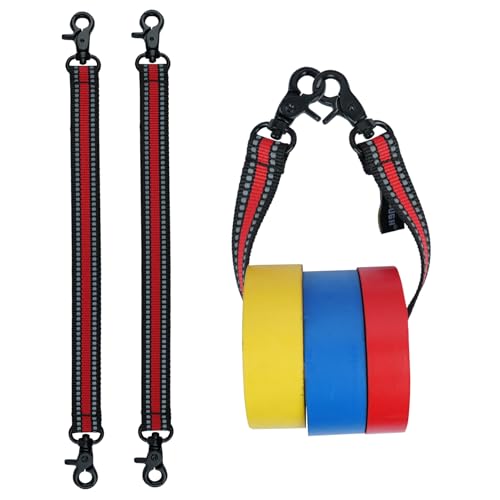 MELOTOUGH Tape Thong Electrical Tape Holder with Trigger Snap Hook Electrical Tape Strap for Tool Belt, Tool Bag, Tool Backpack(Red 2pcs)