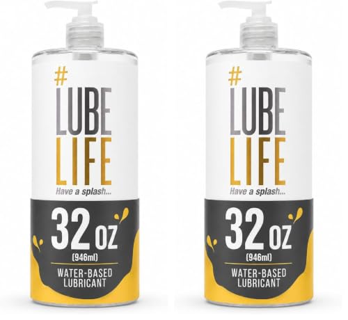 Image of LUBELIFE Water-Based Lube - Personal Lubricant for Men, Women & Couples, Travel Size, Non-Staining, Easy Clean-Up, Toy-Safe, 32 Fl Oz (Pack of 2)
