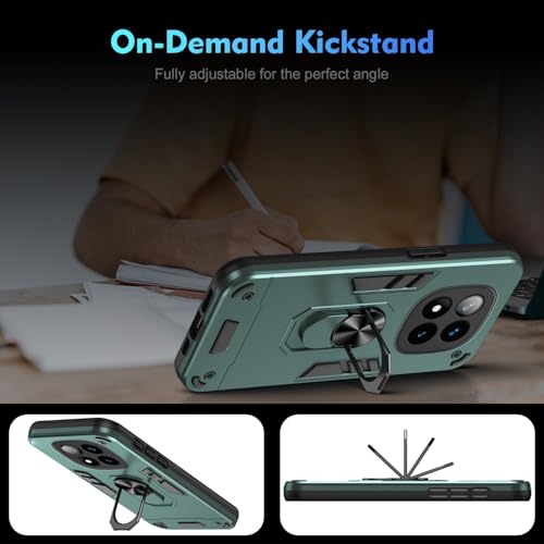 Image of ShieldTech PC Back Cover Case for Redmi Note 14 Pro Plus 5G | Ring Stand | Camera Protection | Green Mobile Phone Back Cover Case for Redmi Note 14 Pro Plus 5G | Green Back Cover