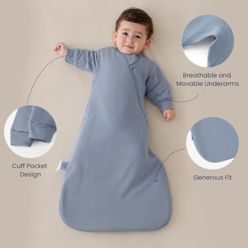 Image of Unisex Sleeping Bag for Babies and Toddlers 1.0 Tog Sleep Sack 6-18 Months, Newborn Sleep Sack, Wearable Blanket Baby, One Piece Long Sleeves, Gifts for Baby