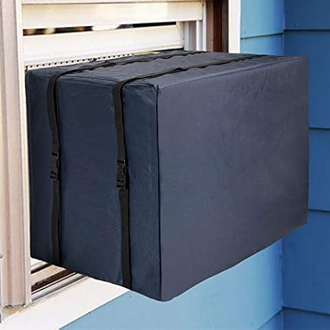 Qualward Window Air Conditioner Cover for Outside Unit, AC Covers for Outdoor Window Large Size - 27.5"W x 23"D x 19"H Inches, Blue Cover
