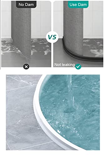 3.5" High Shower Water Splash Guard 59"Collapsible Shower Threshold Water Dam 3.5In Tall Shower Dam Water Stopper Shower Guards To Keep Water In Shower Lip Water Barrier For Shower Dry And Wet4.92Ft #TOP2