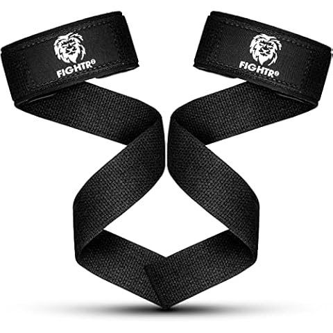 FIGHTR® Lifting Straps (Padded) for Strength Training, Powerlifting, Bodybuilding, Fitness - Deadlift Straps - Professional Lifting Straps for Men and Women (Black) Cover