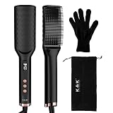 Hair Straightener Brush with Iron Electrical Heated Hair Straightening with Faster Heating PTC Ceram