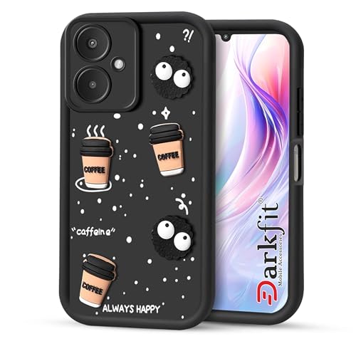 Image of Back Case Cover Compatible with OnePlus Nord CE 3 Lite 5G | Cute Fun Cartoon Ball 3D Coffee Silicone Case | Body Protection | Camera Protection | Shock Proof | Color Black | Pack of 1