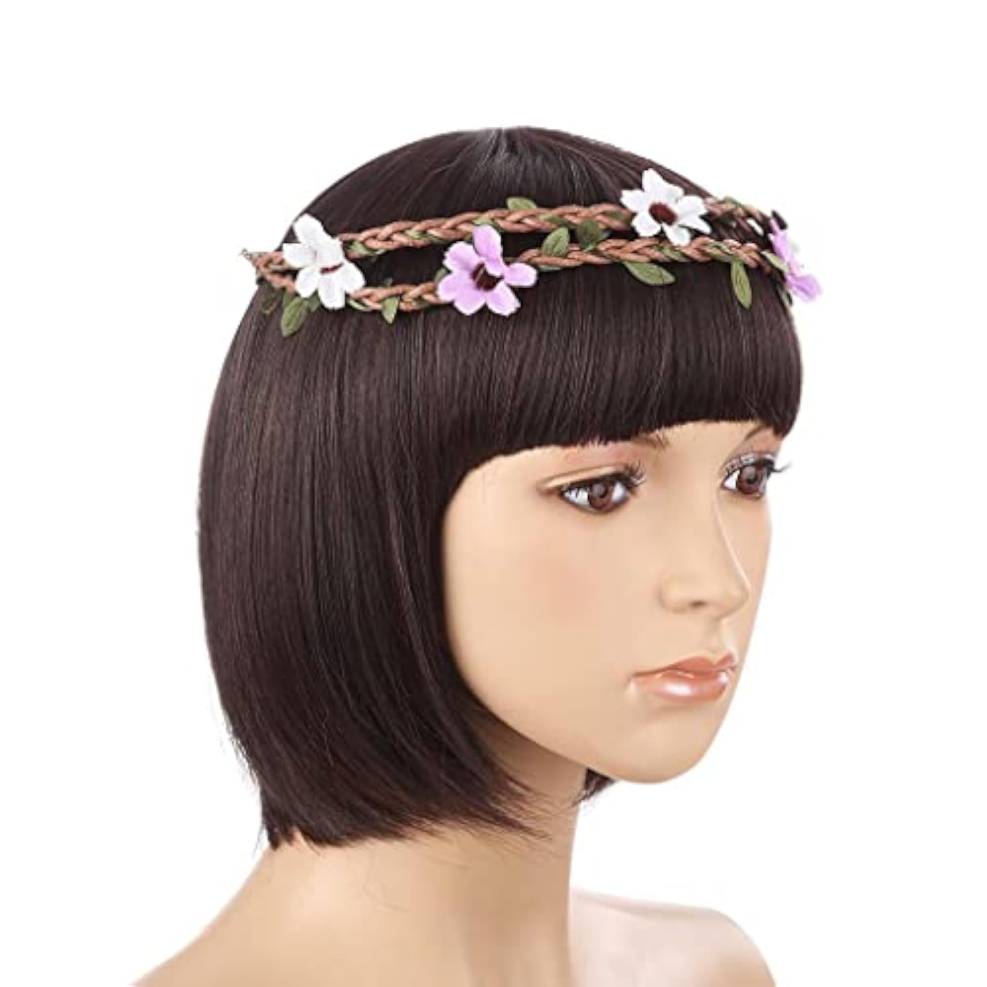 Multicolor Retro Flower Leaf Garland Hairband for Brides