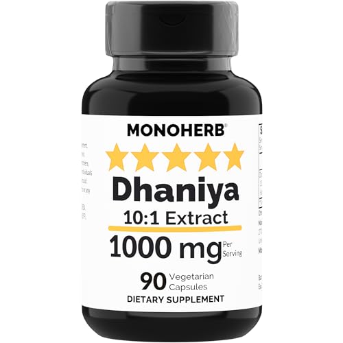 MONOHERB Dhaniya Coriander Seeds Extract 1000 mg - 90 Vegetarian ...