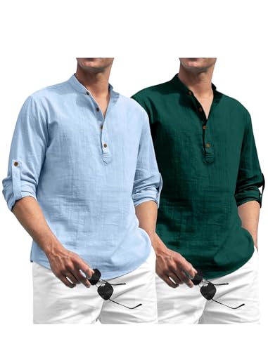 Image of Zombom Men's Kurta || Chinese Collar Long Sleeves || Straight Hip Length Kurtas || Short Kurta for Men || for Festival || Function || Occasion Wear Fancy Kurta for || Best Gifts for Men