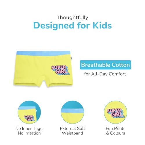 Image of YouGotPlanB Cotton Trunks for Girls | Ages 4-16 | Stretchable Trunks for Kids | Snug-Fit | Perfect for Active Girls