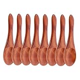 VERDANVERSE 8 Piezas Cucharas de Madera Maciza Mini para Condimentos Sal Café Postres Mango Ergonómico Antideslizante Cocina Restaurante