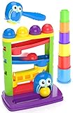 MINDSPROUT Pound a Ball Toy for Toddlers + 6 Stacking Cups for 1 Year Old Boy & Girl Developmental Fun and Learning , Toddler Birthday Gift, Ages 1 2 3