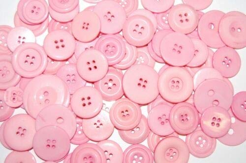 celloexpress Pack of 250g - LARGE PINK MIX - Mixed Large Sizes and Colours of Various Large Pink Buttons for Sewing and Crafting — image 1