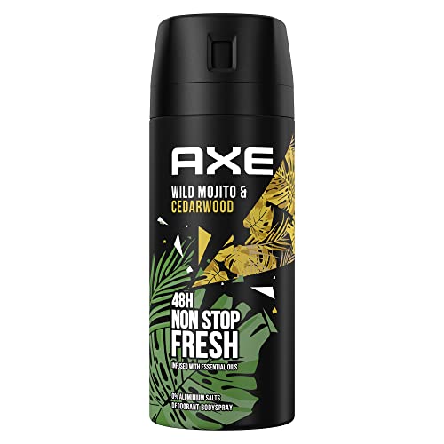 Axe Bodyspray Wild Mojito & Cedarwood Deo ohne Aluminium bekämpft geruchsbildende Bakterien und unangenehme Gerüche 150 ml 1 Stück Cover