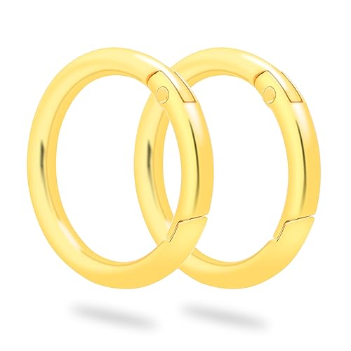 Image of 10 Pack 1-1 /4 inch Trigger Spring O Rings, Metal Round Carabiner Clip Snap Hook, Spring Keyring Buckles for Replacement Purse Strap, Paracord Lanyard Clips, Keychain Rings Hardware DIY Crafts Making