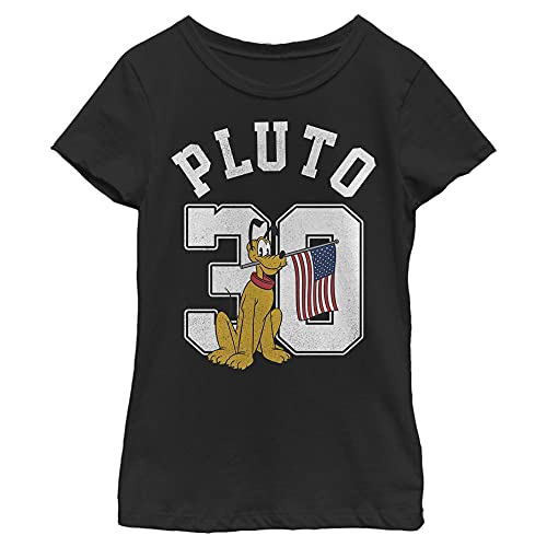 T-shirt Pluto Disney en coton noir col rond pour fille style sport
