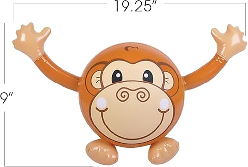 Miniatura 3 de ArtCreativity Animal Buddy Inflables, juego de 6, animales inflables para niños con 6 diseños diferentes, decoraciones de fiesta de zoológico y