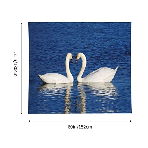 Vucemi Romantic White Swan Printed Tapestry Ceiling Large Tapestries Home Decor Wall Hanging For Bedroom Living Room Dorm 60 X 51'' #TOP4