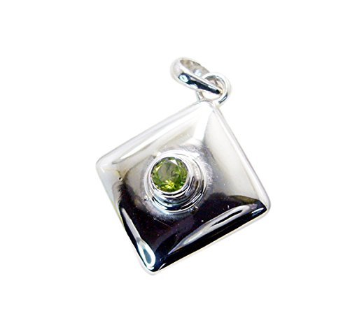 Pendentif péridot argent dame bijou en argent massif et gemmes vertes
