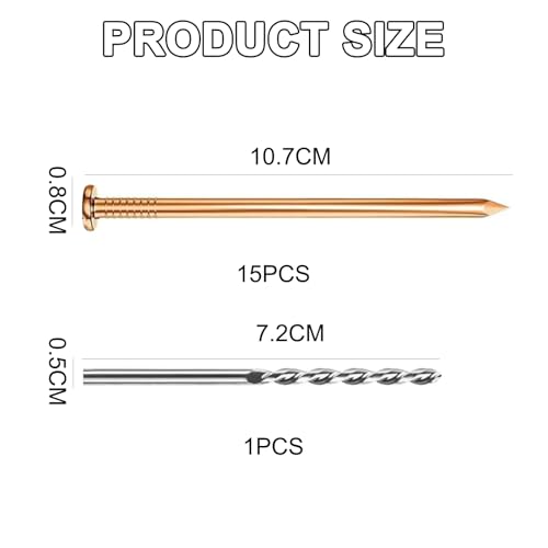 Copper Nails to Kill Tree Stump-15PCS Tree Killer Nails for Stumps and Roots, Effective Root For Killing With 4 Inch Copper Nails, Tree Killer Nail for Horticultural Projects - 2