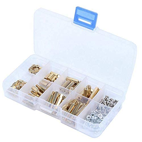 Ubersweet® Imported M3 Male-Female Hex Brass Standoff Bolt Screw Nut Motherboard Assortment Kit U7S7_49115