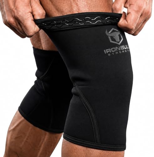 7mm Knee Sleeves for Squats & Weightlifting - Large Charcoal Men & Women