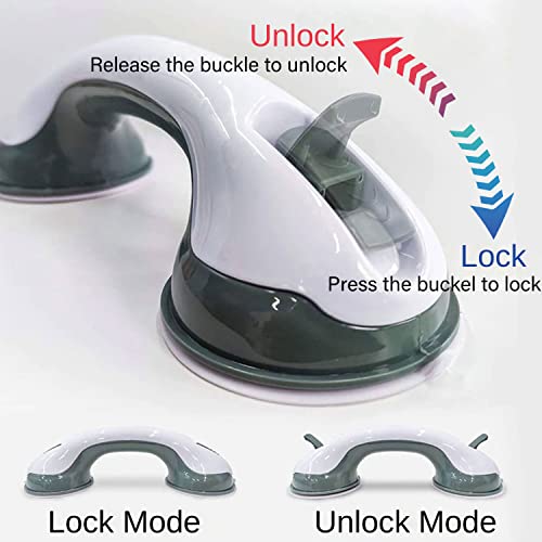 Stay Safe In The Shower With Our 2-Pack Of 12-Inch Suction Cup Grab Bars, Shower Handle - Perfect For Elderly, Seniors, Disabled, And Handicapped - Durable And Non-Slip (Green) #TOP2