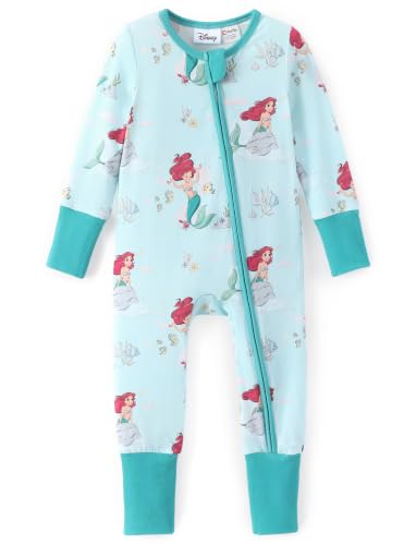 Disney Ariel Baby Girls Clothes Organic Cotton Footie Turquoise 6-9 M
