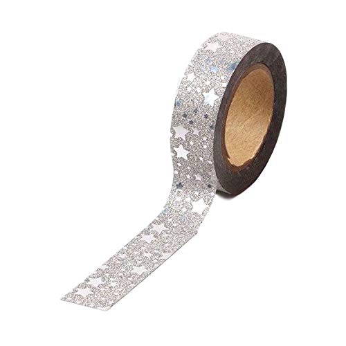 INNSPIRO Nastro Da Masking Tape Washi Foil Argentato, 15 Mm X 10 M - Foto 4