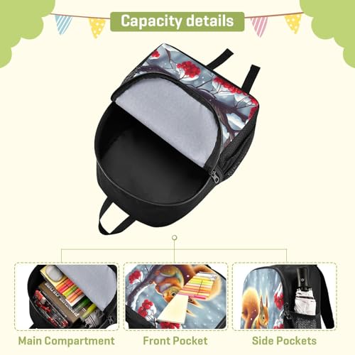 RunningBear Squirrel Branch Snow Grey Kids Backpack for Boys Girls Lightweight Toddler Bookbag for School Elementary4