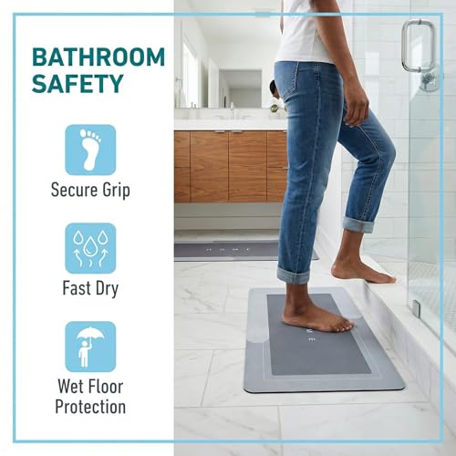 Kitchen Floor Mats, 2 PCS Kitchen Mat Set, Water Absorbent and Quick Drying Kitchen Rugs, Non-slip Kitchen Carpets, Super Absorbent Floor Mat for Home Kitchen (Light Gray, 40*60+40*120 cm) - Image 6