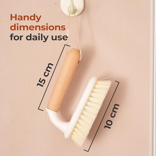 Image of Lifelong Multipurpose Cleaning Brush with Wooden Handle & Strong Bristles | Durable Scrub Brush for Bathroom, Kitchen, Floor & Tile Cleaning | Ergonomic Grip for Easy Scrubbing & Household Cleaning
