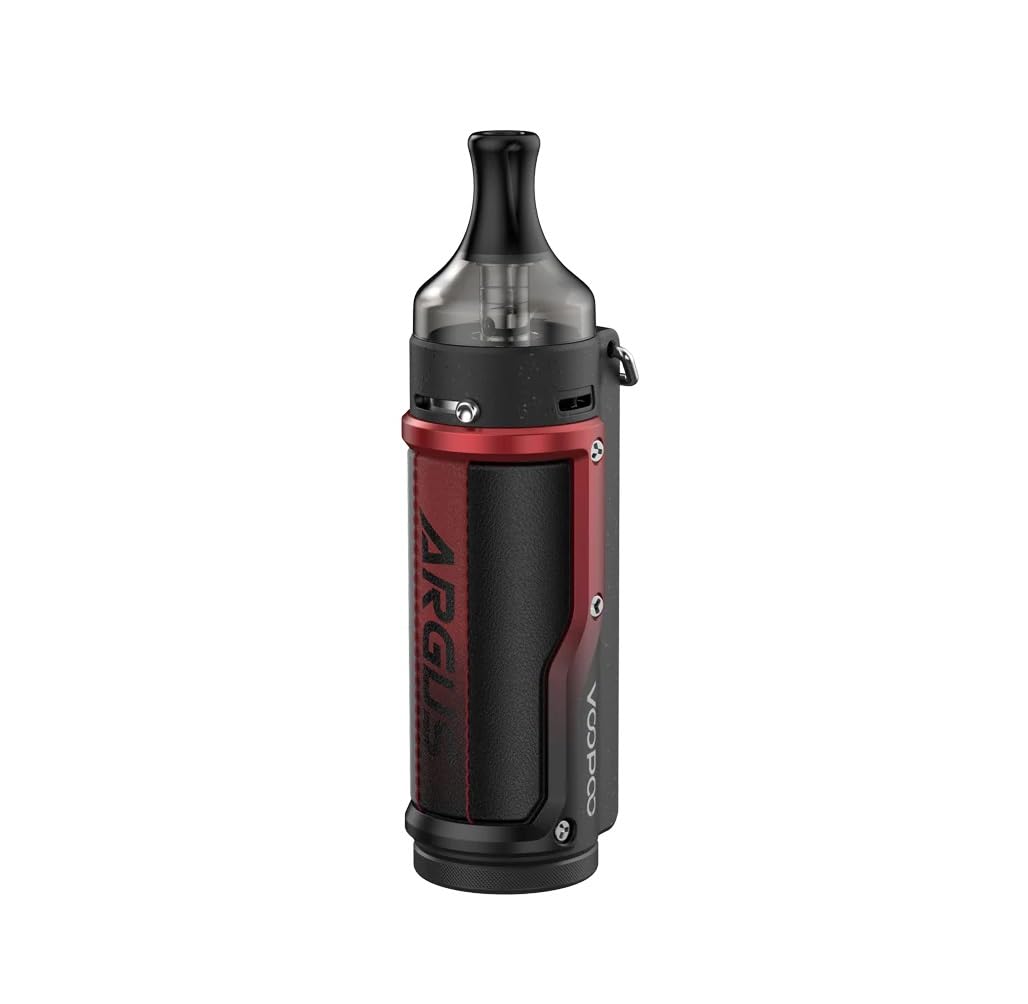 VOOPOO Argus Kit: Powerful Performance, Sleek Design, Advanced Features (Litchi Leather Black Red) Compatible with Voopoo PnP Coils Voopoo Vape E Cigarettes Starter Kit No Nicotine