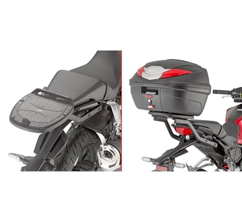Baúl Givi E455NT negro tech de 45 litros para guardar dos cascos en la moto 2