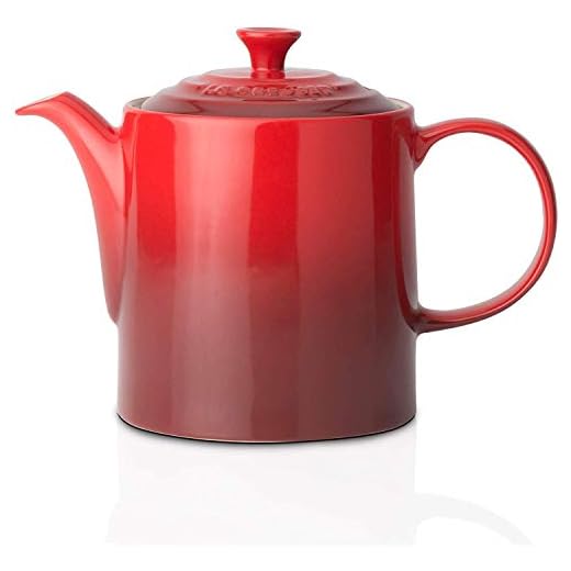 Le Creuset Klassisk tekanna, rund, 1,3 liter, stengods, körsbärsröd