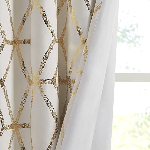 Comfort Spaces Vivian Total Blackout Window Curtain Panel Pair, Metallic Geometric Design - Image 4