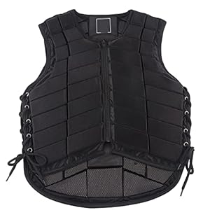 Horse Riding Vest, Equestrian Protective Black Vest Protector Durable And Sturdy Lightweight with Extended Padding for Adults Boys Girls Children for Unisex(S)