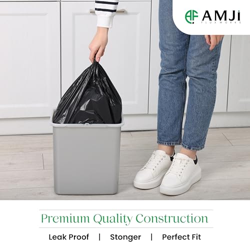 Image of Garbage Bags Medium | 180 Count | 30 Bags x 6 Rolls | 19 x 21 Inches Dustbin /Trash Bags | Black Disposable Bags with Detachable Tie-Tape | For Kitchen, Home, Hotel, Wet & Dry Waste