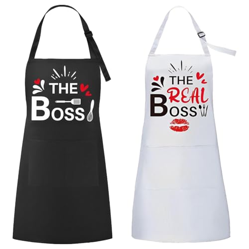 NJCXOLA Pack de 2 delantales de cocina Mr. & Mrs, delantal Mr and Mrs, delantal de cocina para parejas, regalos de boda para recién casados, para, aniversario, día de San Valentín para recién casados NJCXOLA Pack de 2 delantales de cocina Mr. & Mrs, delantal Mr and Mrs, delantal de cocina para parejas, regalos de boda para recién casados, para, aniversario, día de San Valentín para recién casados