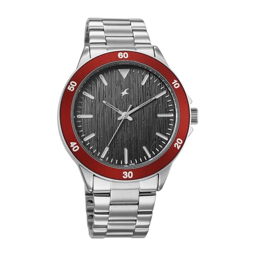 Image of Fastrack Stunners X Quartz Analog with Black Dial Steel Stainless Steel Strap Watch for Men - 38160KM01