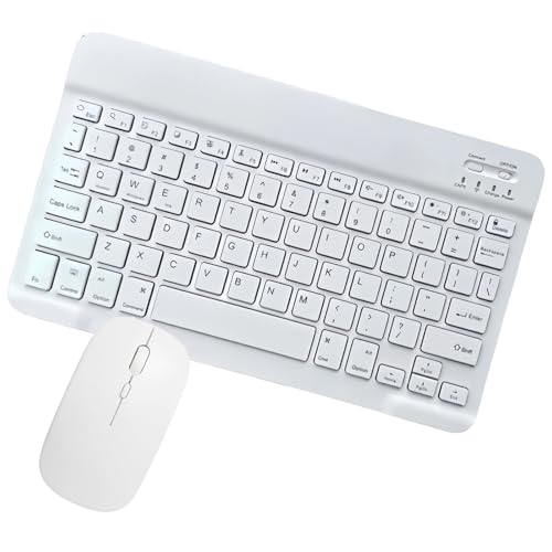 Image of Bluetooth Keyboard and Mouse Combo for iPad, 10 inch Wireless Keyboard & Mouse, Ultra-Slim Portable Rechargeable Keyboard for iPad Pro Air Mini iPhone Samsung Tablet, iPhone15 /14 /13 Pro